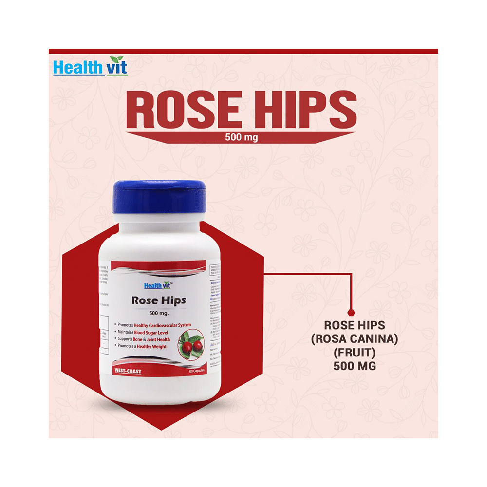HealthVit Rose Hips 500mg Capsule - Image 4