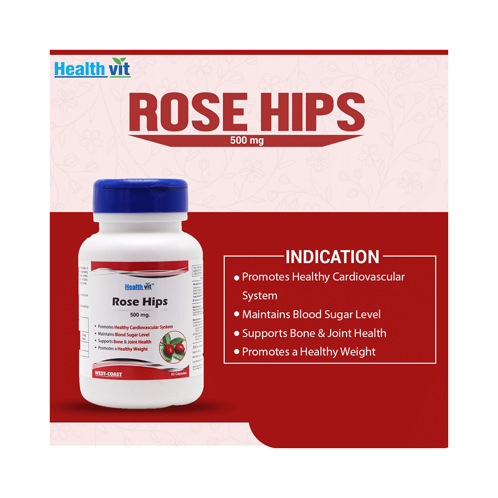 HealthVit Rose Hips 500mg Capsule - Image 5