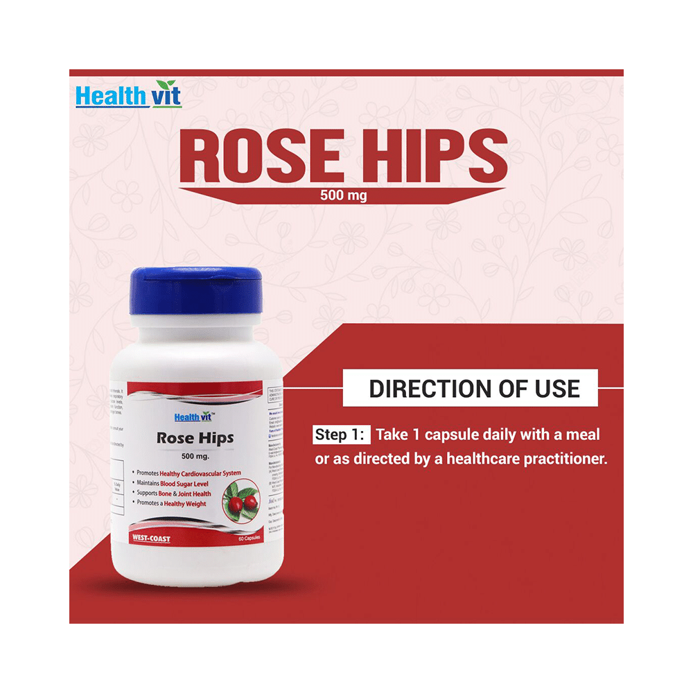 HealthVit Rose Hips 500mg Capsule - Image 6