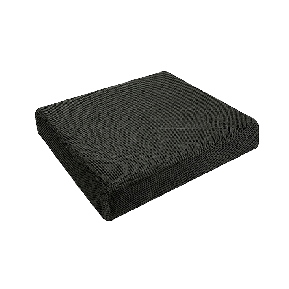 The White Willow Orthopedic Memory Foam High Resilience Indoor Chair Square Cushion Black