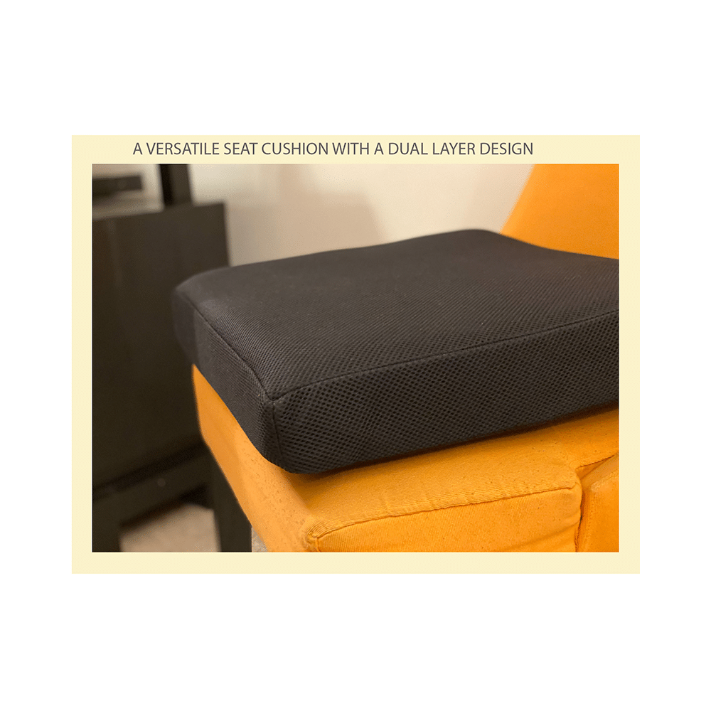 The White Willow Orthopedic Memory Foam High Resilience Indoor Chair Square Cushion Black - Image 5