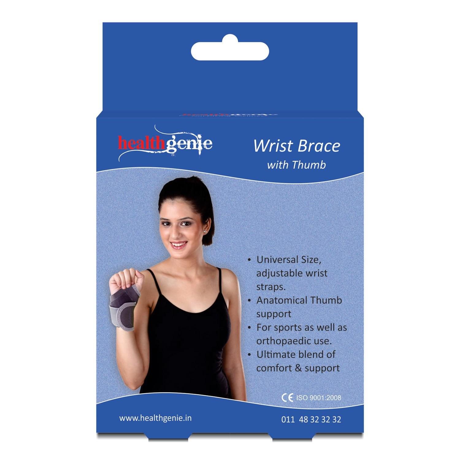 Healthgenie Wrist Brace with Thumb Support Beige - Image 3