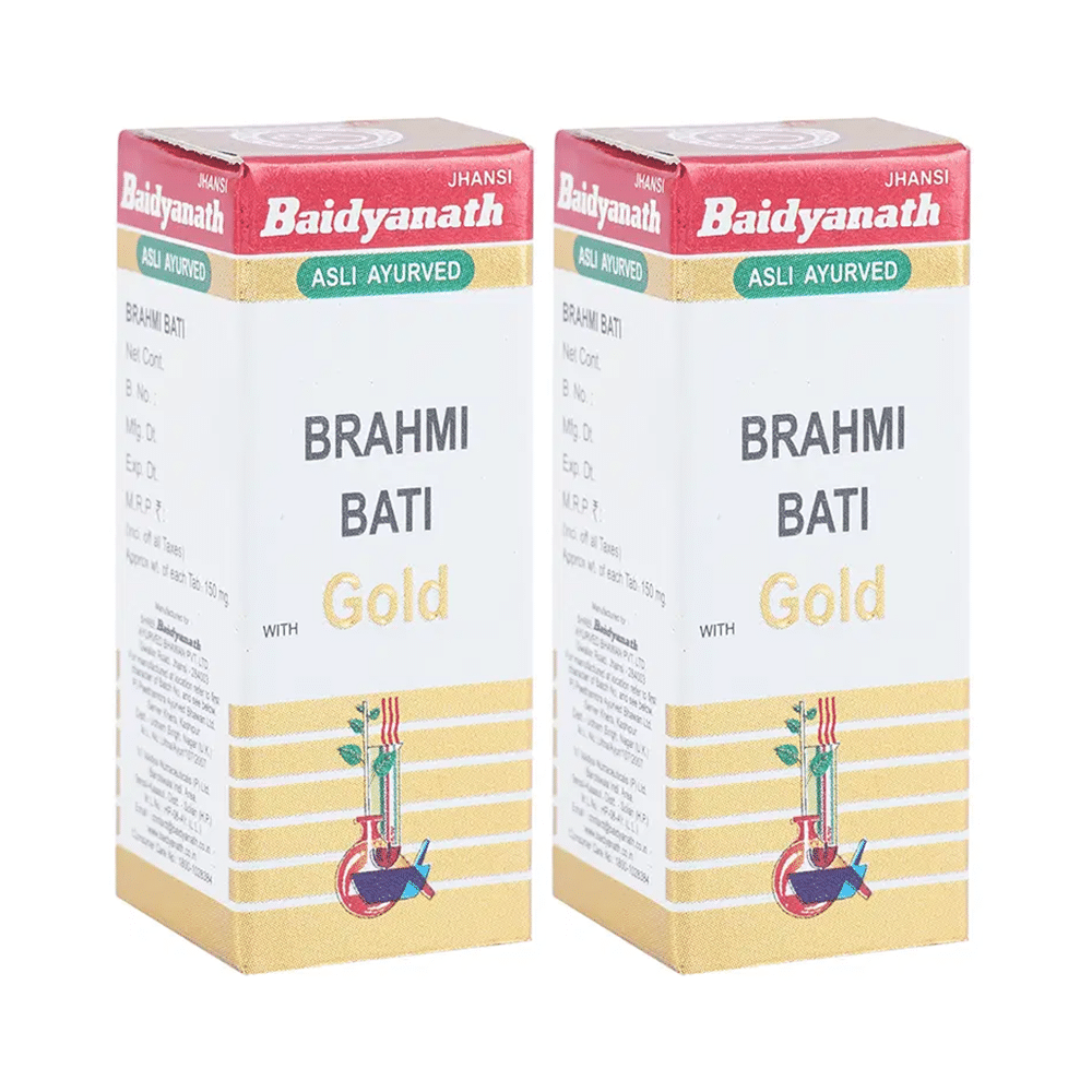 Baidyanath (Jhansi) Brahmi Bati with Gold Tablets (10 Each) - Image 1