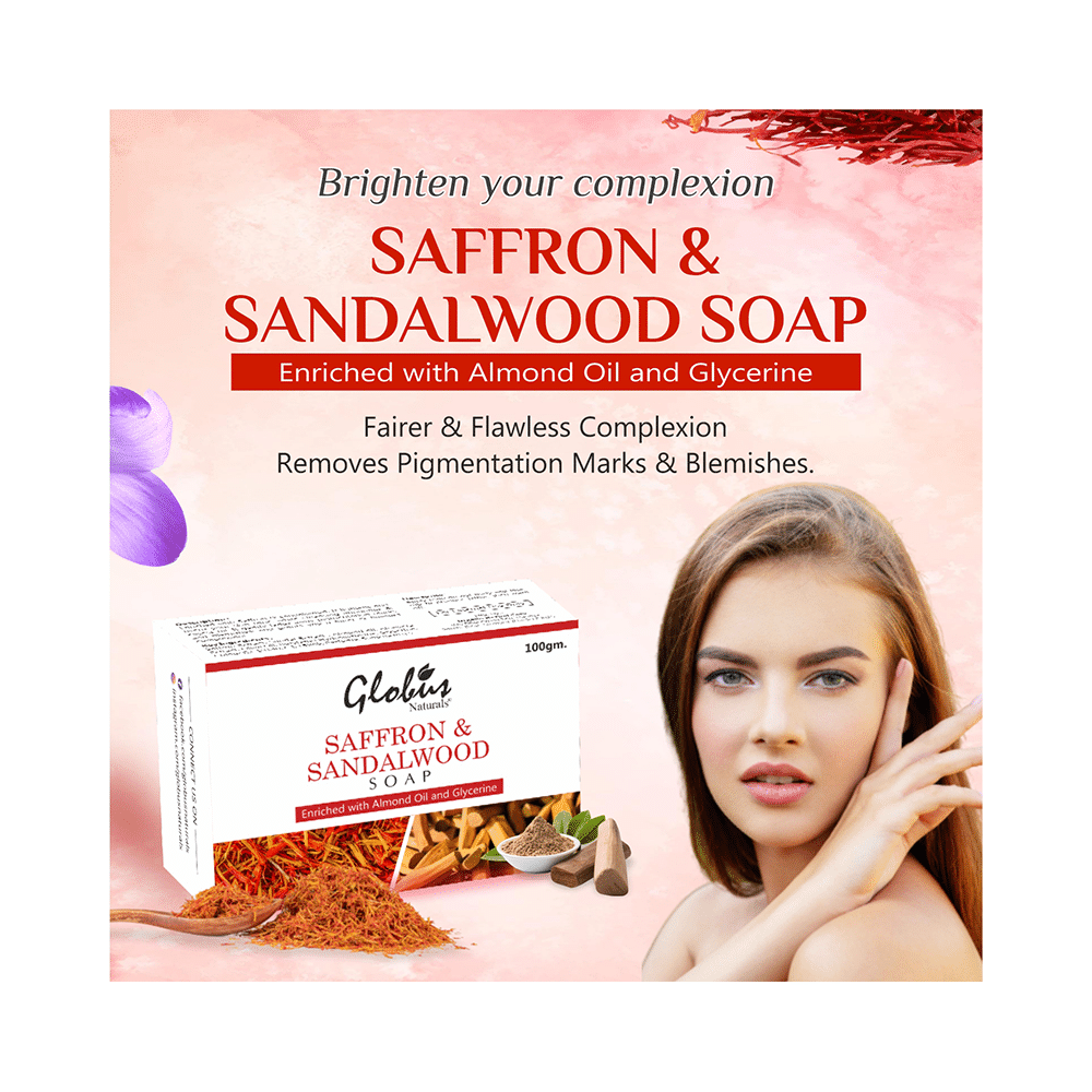 Globus Naturals Saffron & Sandalwood Soap (100gm Each) - Image 3