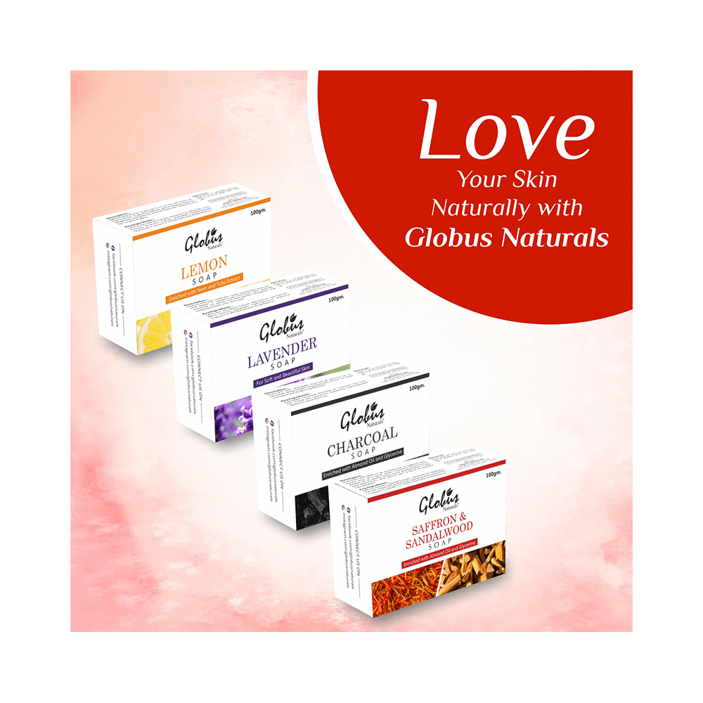 Globus Naturals Saffron & Sandalwood Soap (100gm Each) - Image 4