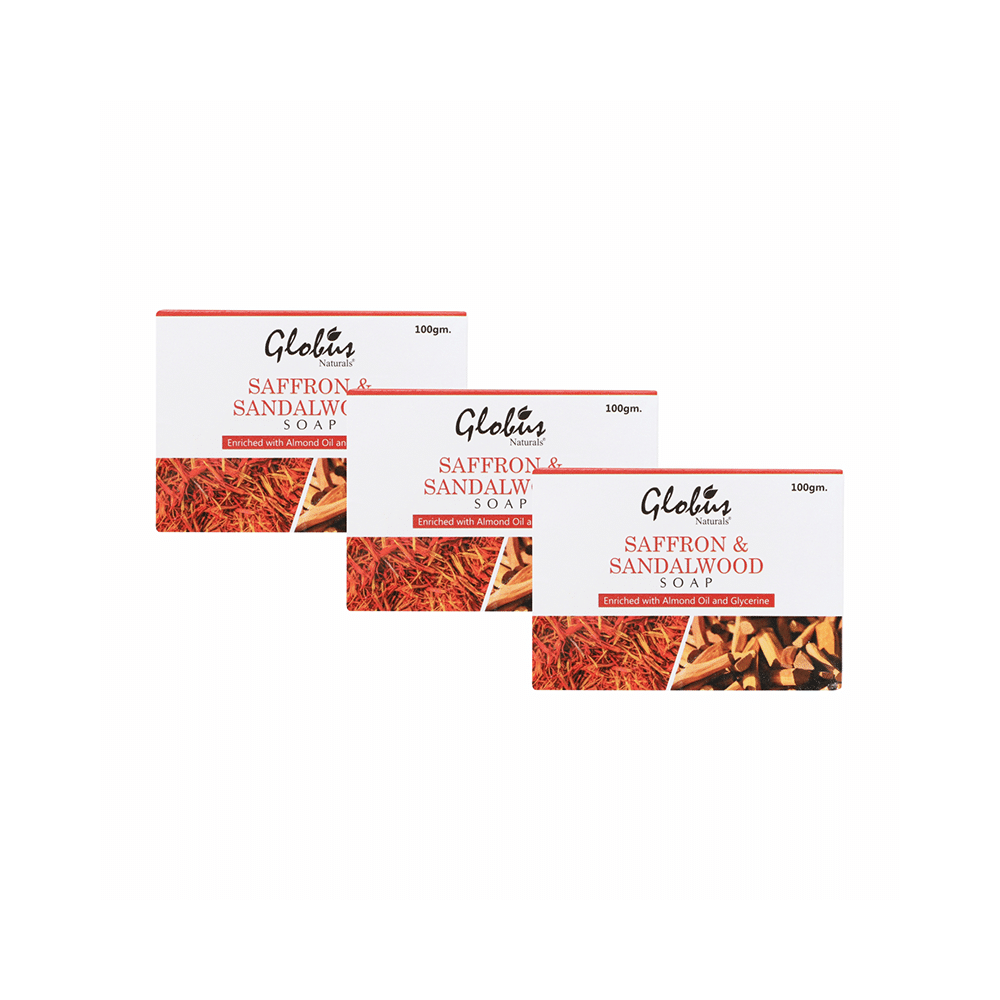 Globus Naturals Saffron & Sandalwood Soap (100gm Each) - Image 1