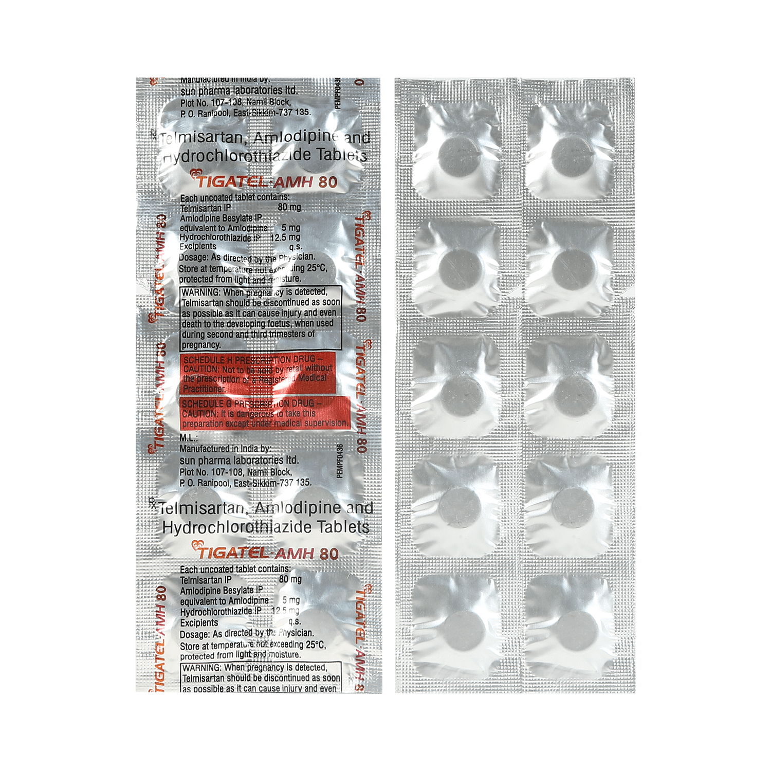 Tigatel AMH 80mg/5mg/12.5mg Tablet - Image 1