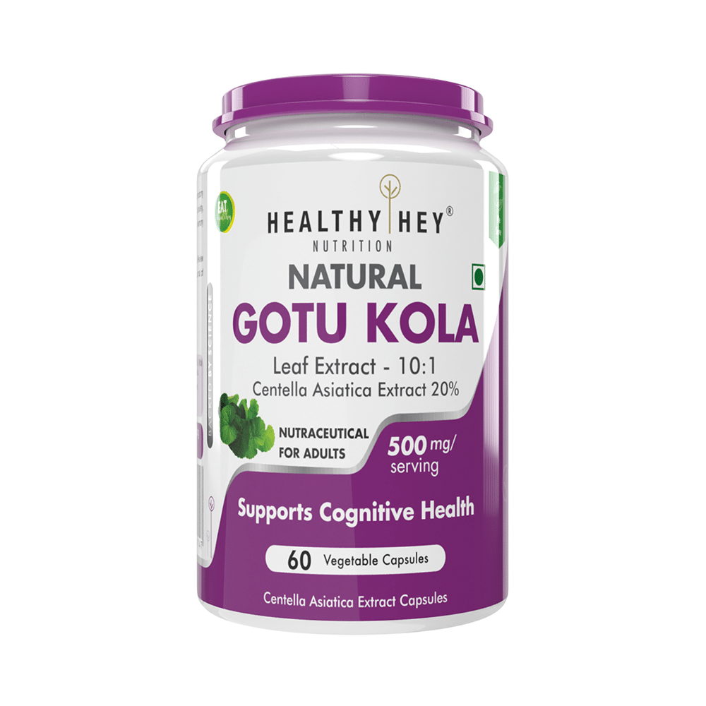 HealthyHey Nutrition Natural Gotu Kola Leaf Extract Vegetable Capsule - Image 1
