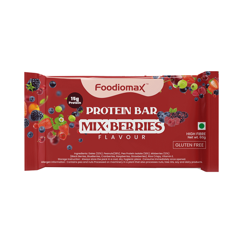 Foodiomax Protien Bar (60gm Each) 2 Double Choco & 2 Mix Berries - Image 4