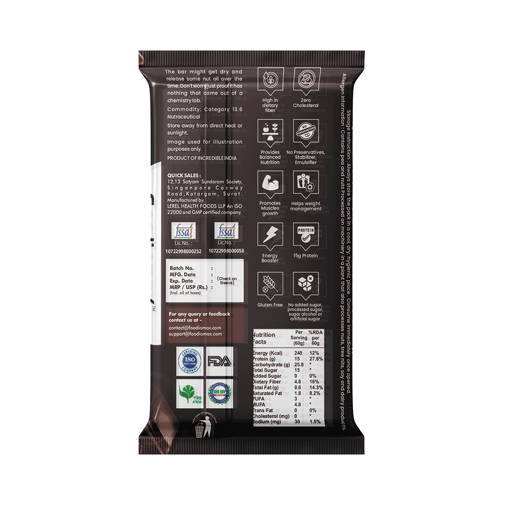 Foodiomax Protien Bar (60gm Each) 2 Double Choco & 2 Mix Berries - Image 3