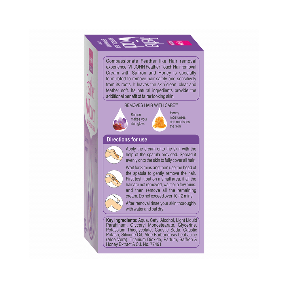 Vi-John Feather Touch Hair Removal Cream Saffron & Honey - Image 2