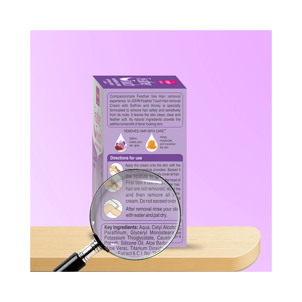 Vi-John Feather Touch Hair Removal Cream Saffron & Honey - Image 4