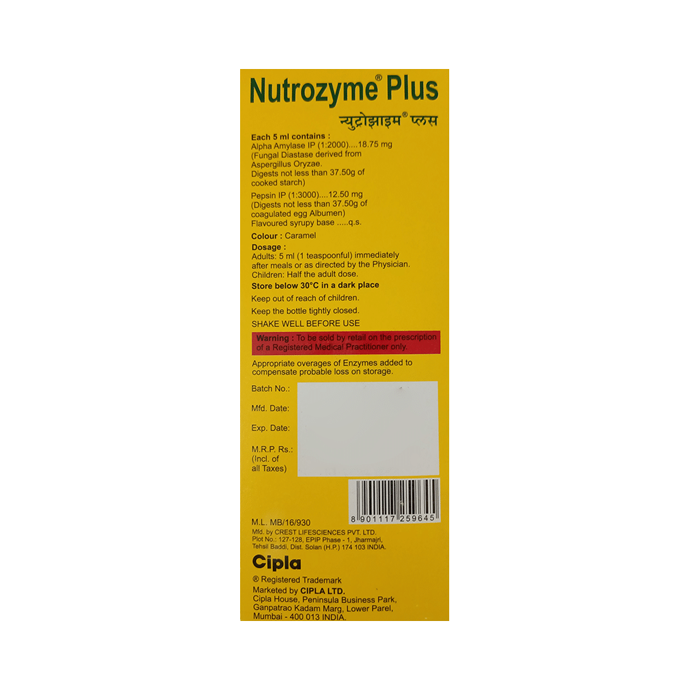 Nutrozyme Plus Syrup Pineapple - Image 2