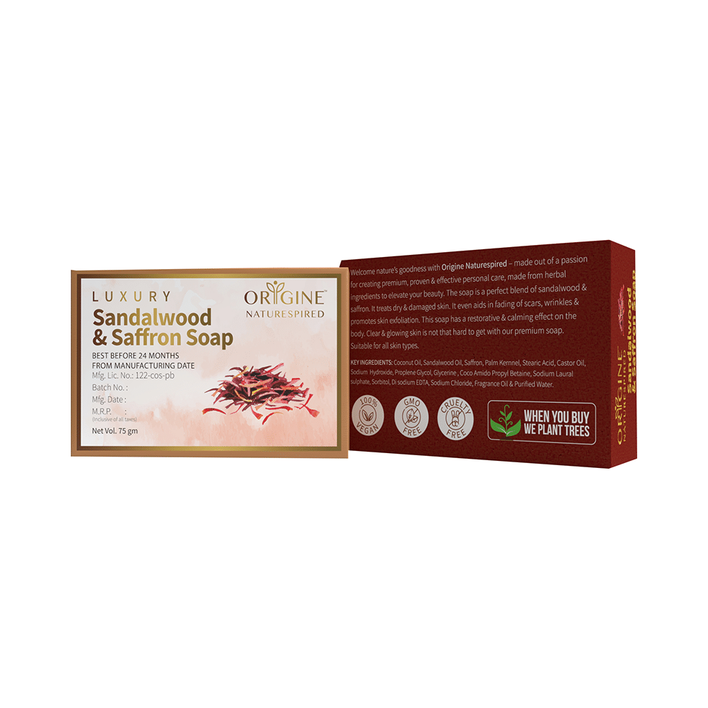 Origine Naturespired Luxury Soap (75gm Each) Sandalwood and Saffron - Image 2