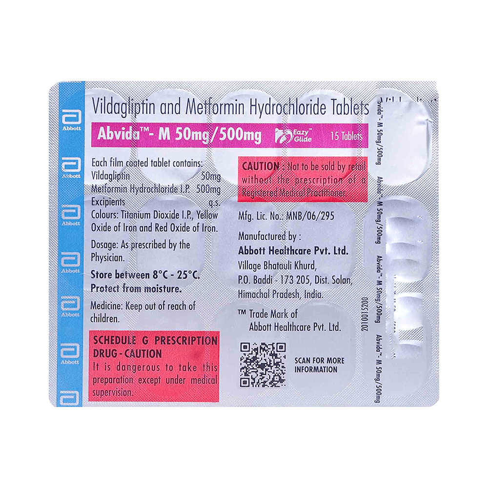 Abvida-M 50mg/1000mg Eazy Glide Tablet - Image 3