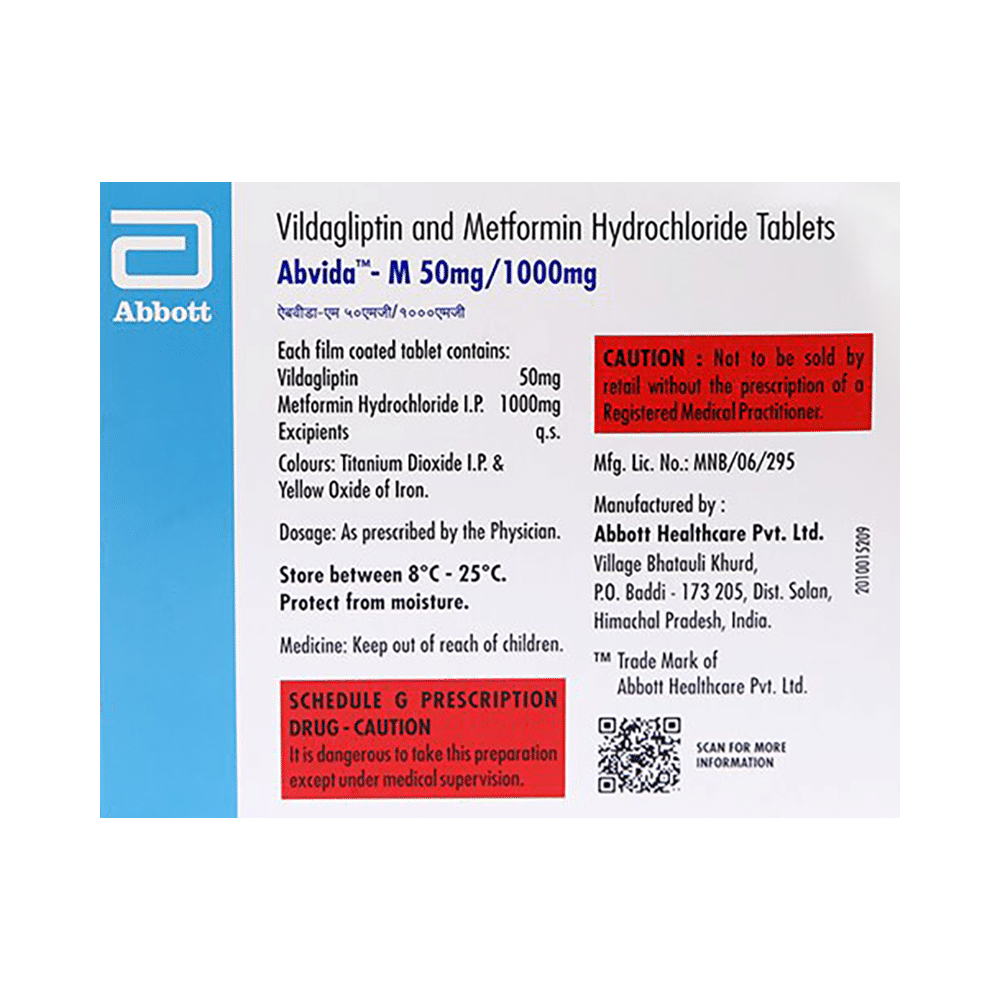 Abvida-M 50mg/1000mg Eazy Glide Tablet - Image 2