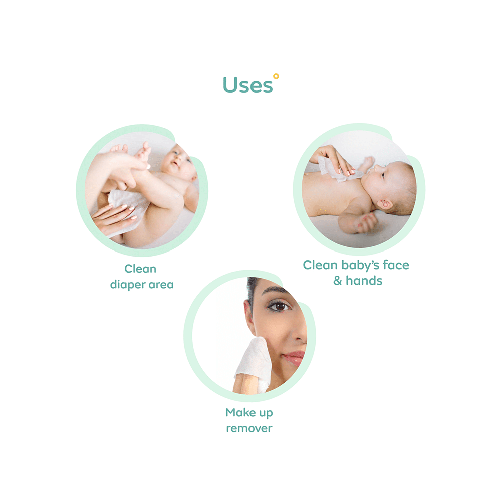 Mylo Care Gentle Baby Wipes with 98% Pure Water, Coconut Oil & Neem (80 Each) with Lid - Image 11