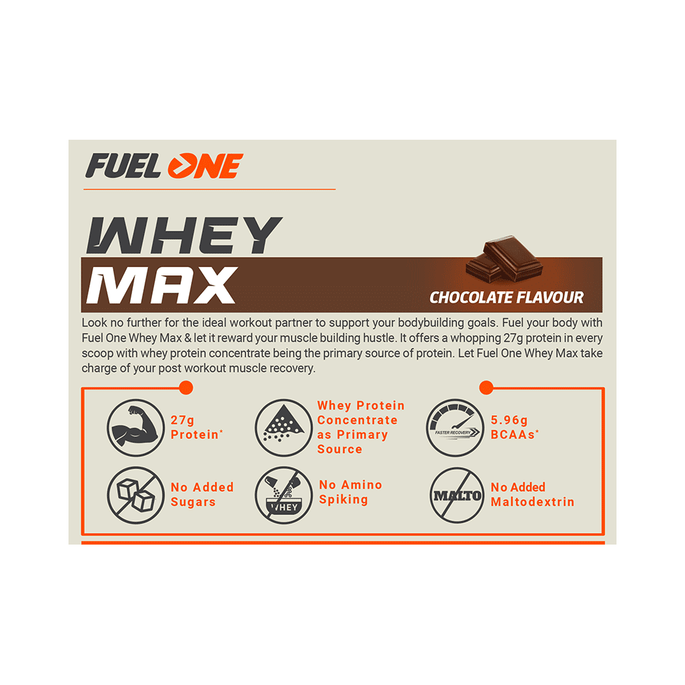 Fuel One Whey Max, Whey Protein Concentrate & Whey Protein Isolate Chocolate - Image 8