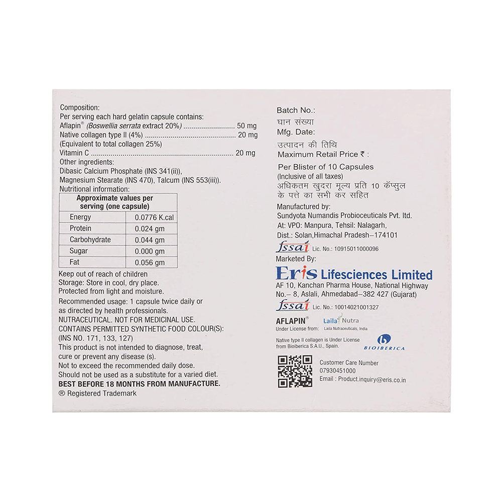 Mienta Plus Capsule with Boswellia Serrata, Collagen Type II & Vitamin C - Image 2