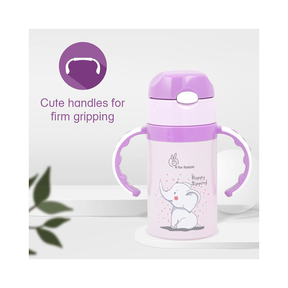 R for Rabbit Steebo Elephant Straw Sipper Purple - Image 2