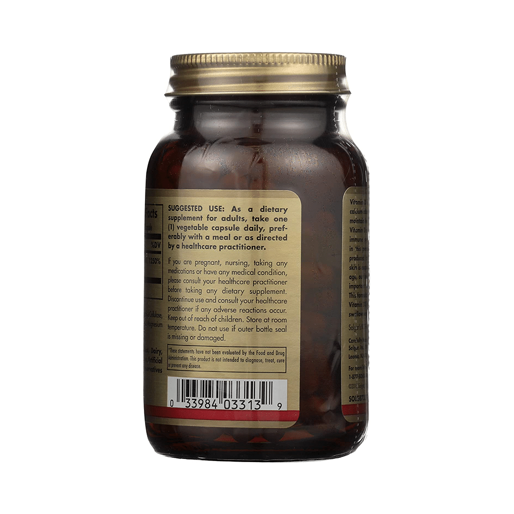 Solgar Vitamin D3 (Cholecalciferol) 5000IU Vegetable Capsule - Image 4