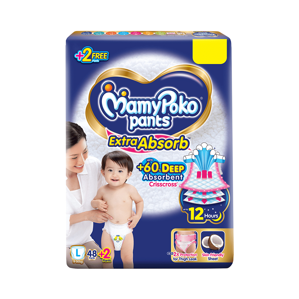 MamyPoko Extra Absorb Upto 60% deep Absorbent Crisscross Diaper Large - Image 4