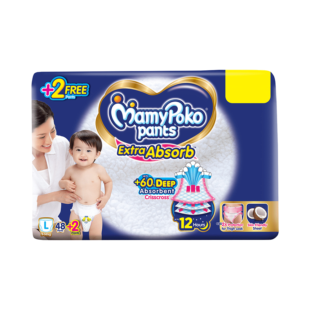MamyPoko Extra Absorb Upto 60% deep Absorbent Crisscross Diaper Large - Image 1