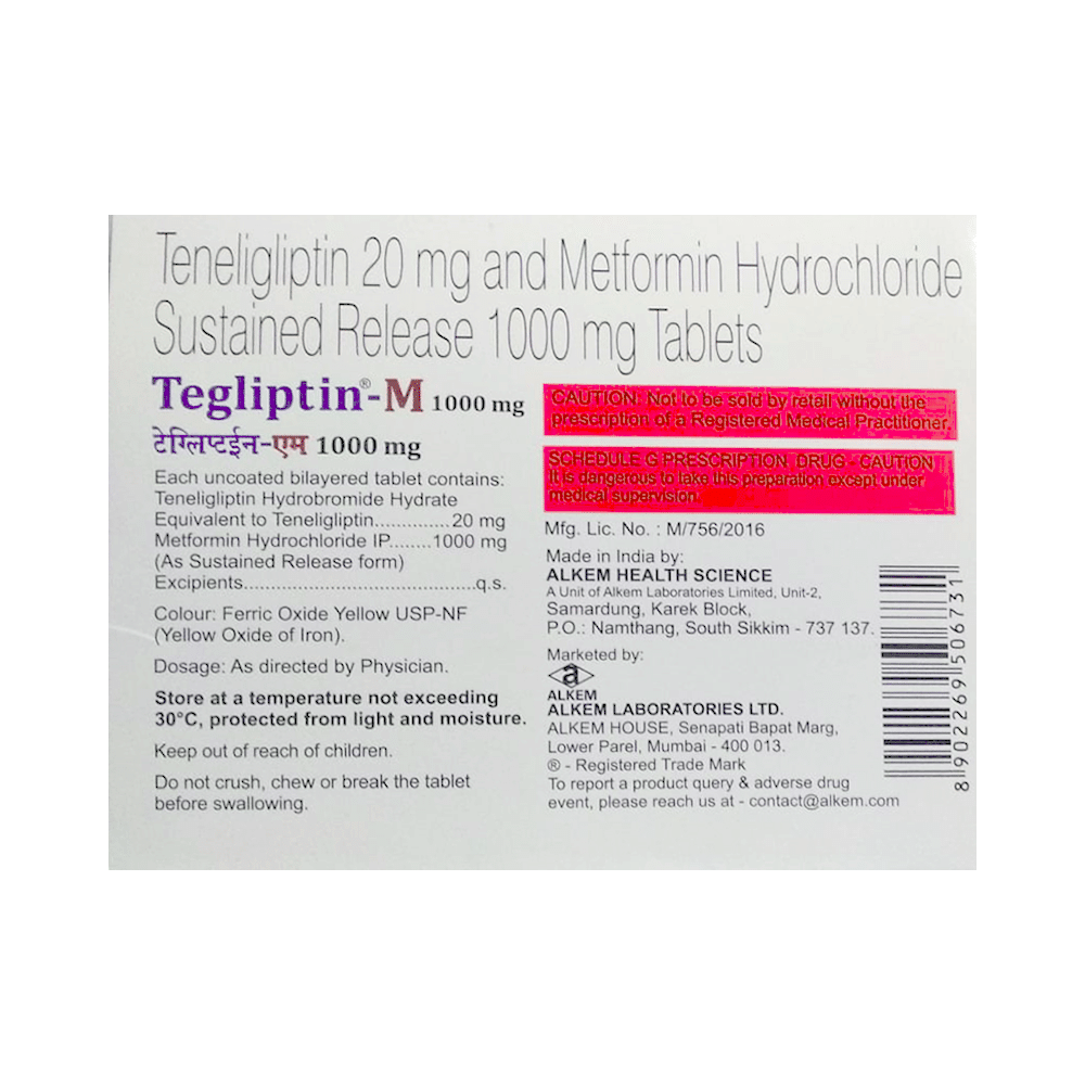 Tegliptin-M 1000mg Tablet SR - Image 2