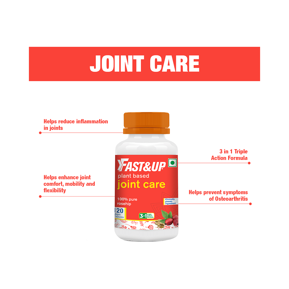 Fast&Up Plant Based Joint Care Vegan Capsule, 100% Pure Rosehip, 3 in 1 Triple Action Formula - Image 4