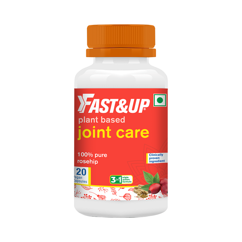 Fast&Up Plant Based Joint Care Vegan Capsule, 100% Pure Rosehip, 3 in 1 Triple Action Formula