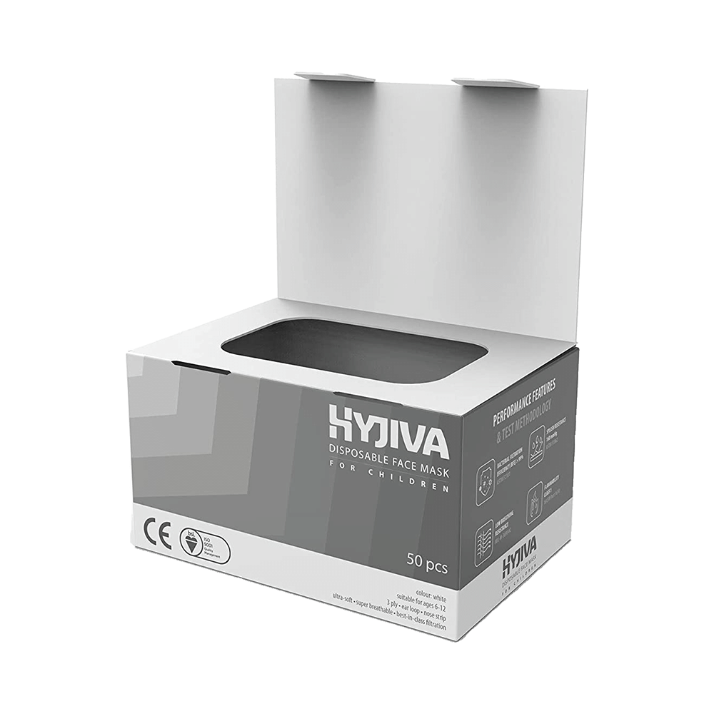 Hyjiva 3 Ply Disposable Face Mask for Children White - Image 2