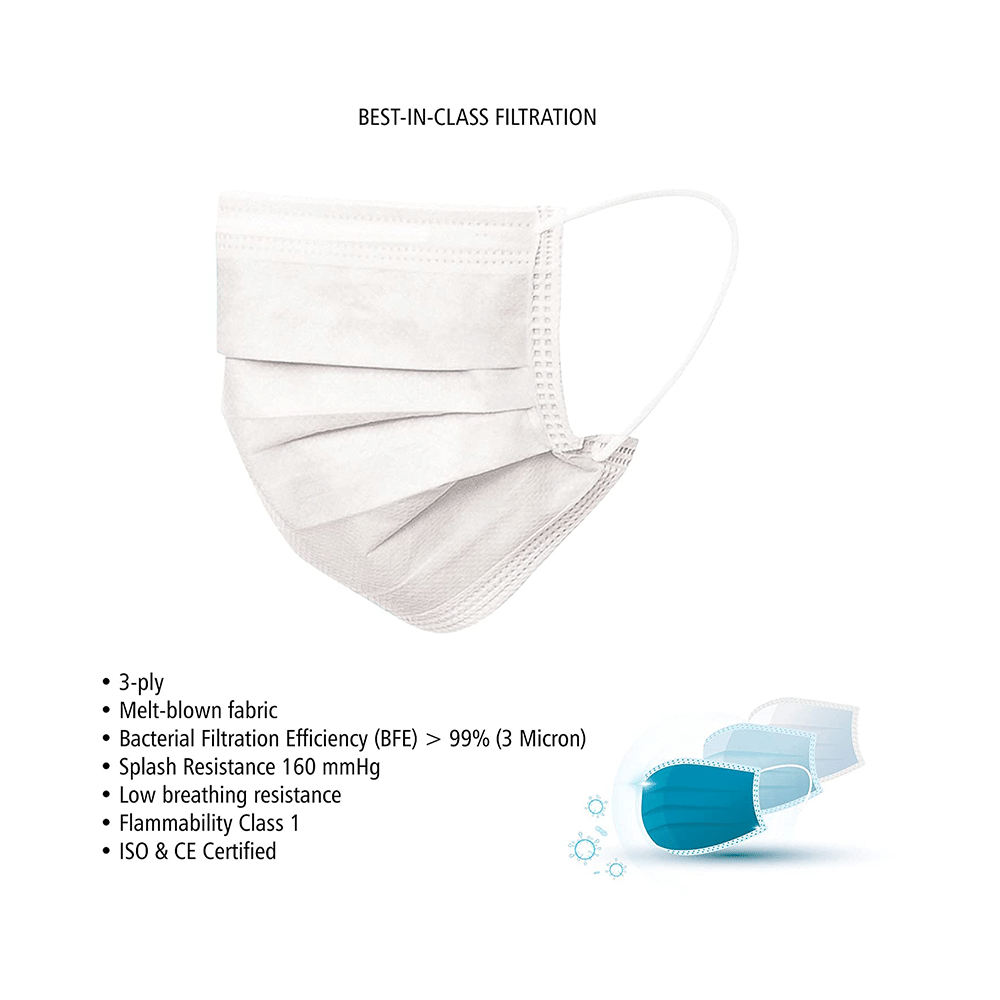 Hyjiva 3 Ply Disposable Face Mask for Children White - Image 4