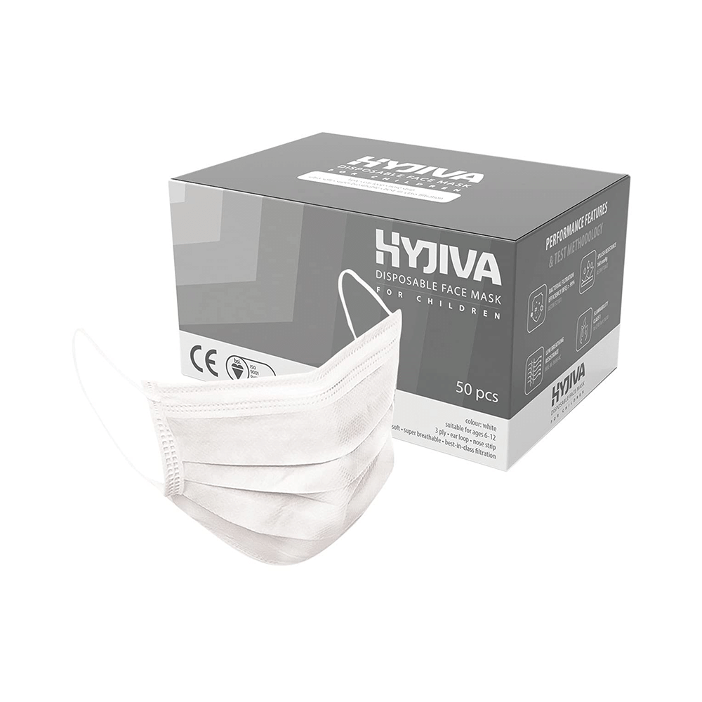 Hyjiva 3 Ply Disposable Face Mask for Children White