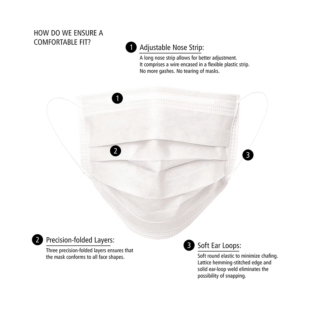 Hyjiva 3 Ply Disposable Face Mask for Children White - Image 3