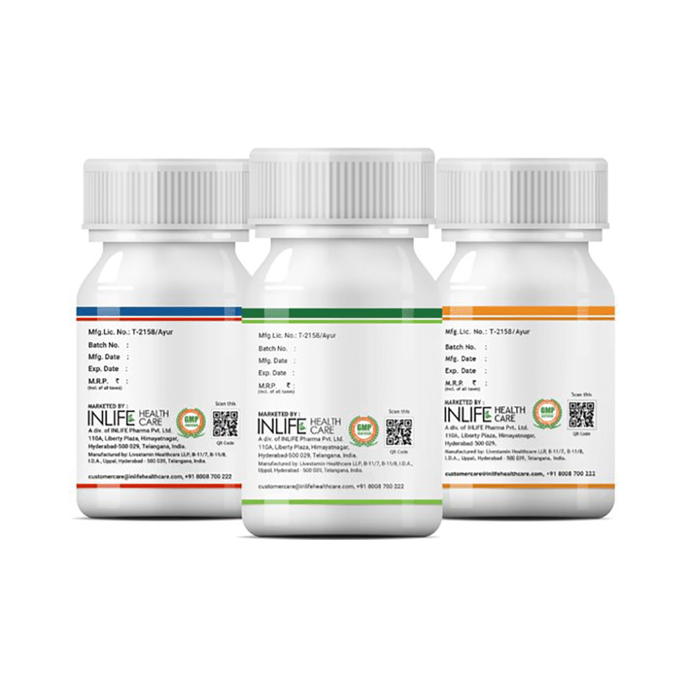 Inlife Combo Pack of Guduchi 500mg, Natural Vitamin C 1000mg & Ashwagandha Ghan 500mg Vegetarian Capsule (60 Each) - Image 3