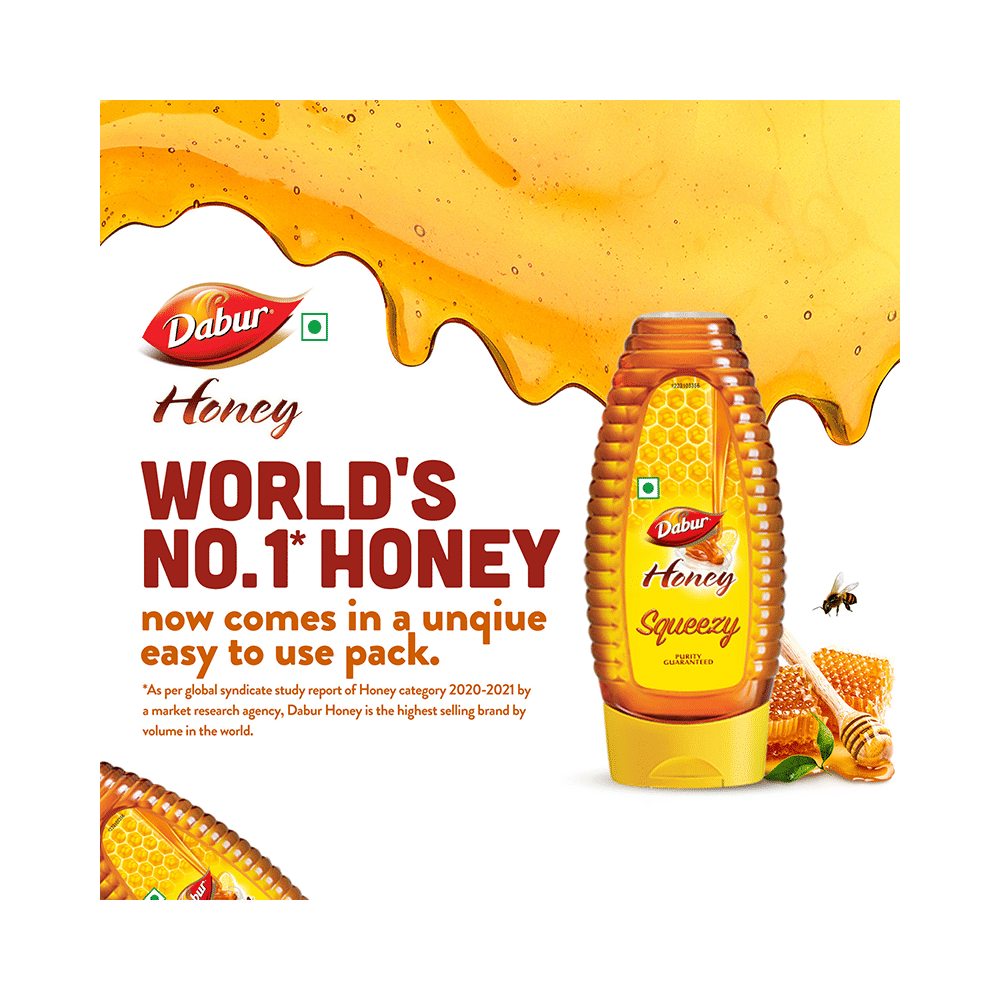 Dabur Honey 100% Pure | World’S No.1 Honey Brand With No Sugar Adulteration Squeezy Pack - Image 4