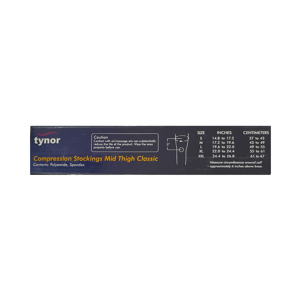 Tynor I 15 Compression Stocking Mid Thigh Open Toe - Image 4