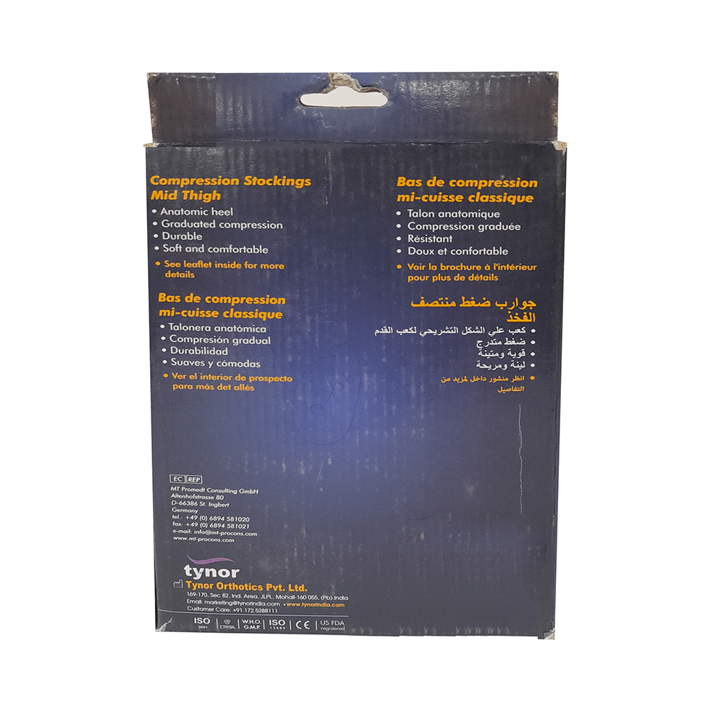 Tynor I 15 Compression Stocking Mid Thigh Open Toe - Image 2