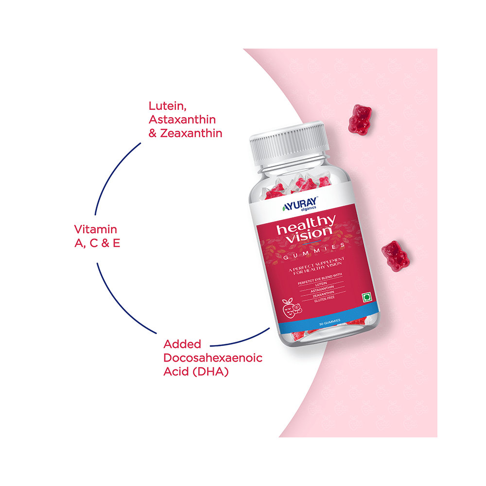 Ayuray Organics Healthy Vision Gummies (30 Each) Strawberry - Image 5