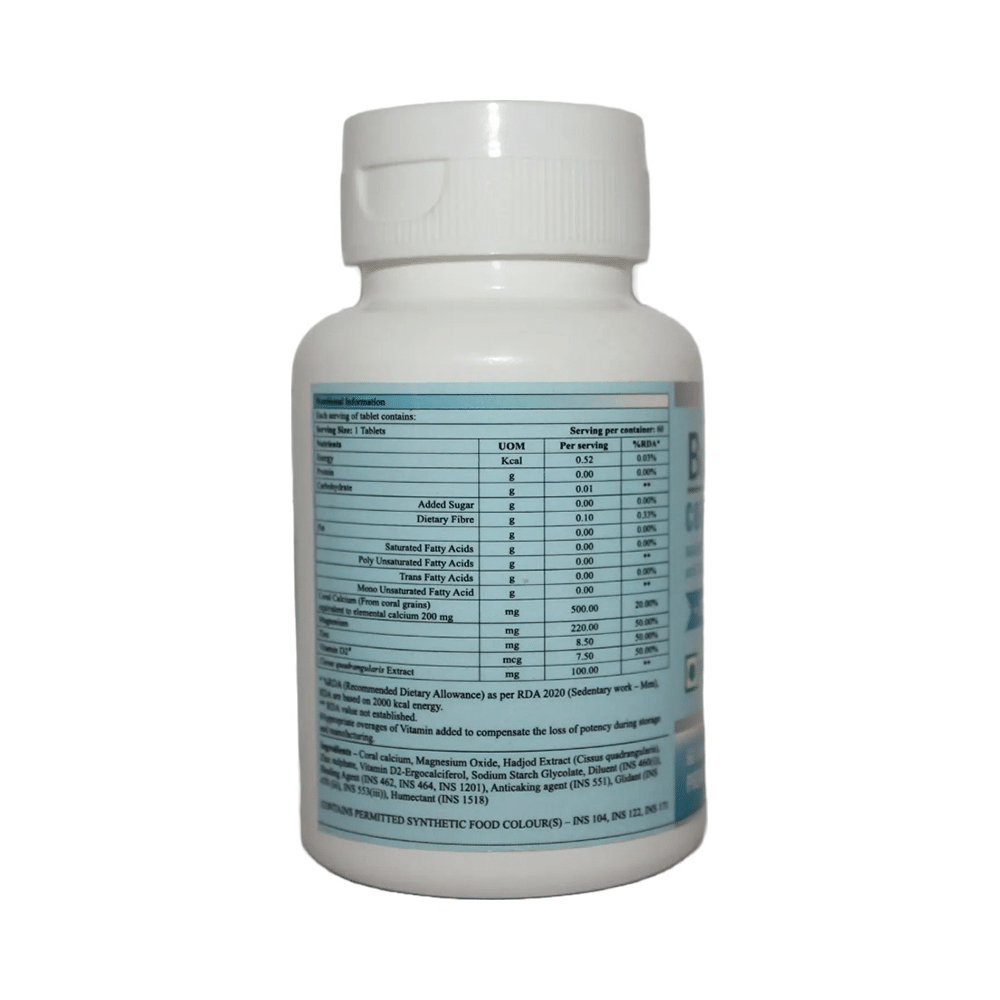 Biomore Coral Calcium Magnesium, Zinc, Vitamin D and Cissus Quadrangularis Tablet - Image 2