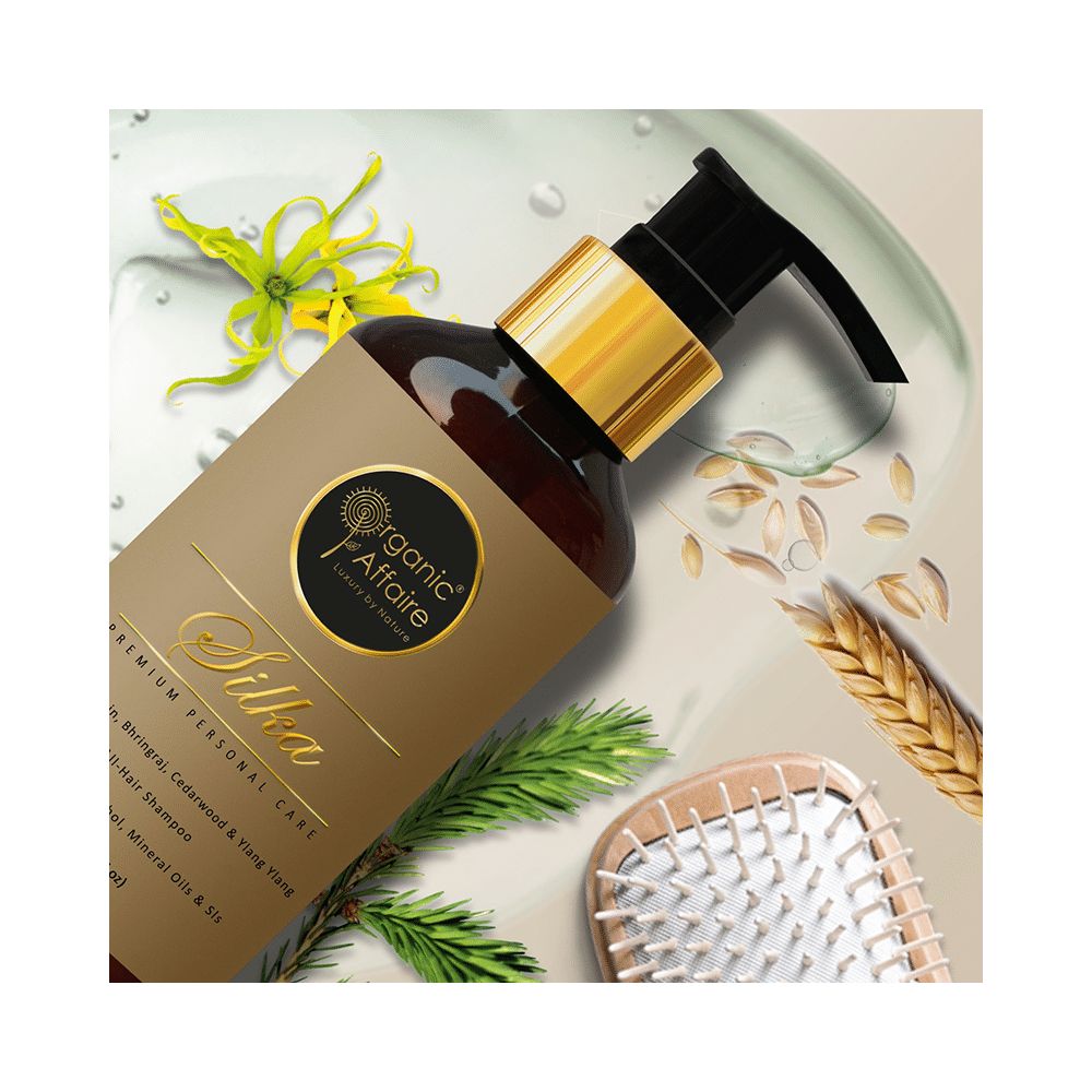Organic Affaire Silka Shampoo with Wheat Protein & Bhringraj for Nourishing Damaged Hair (300ml Each) - Image 7