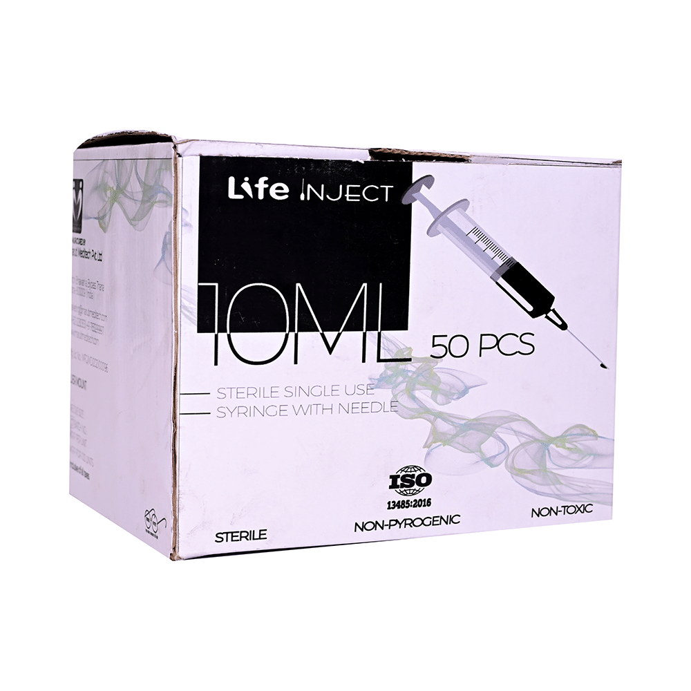 Life Inject 10ML Sterile Single Use Syringe with Needle