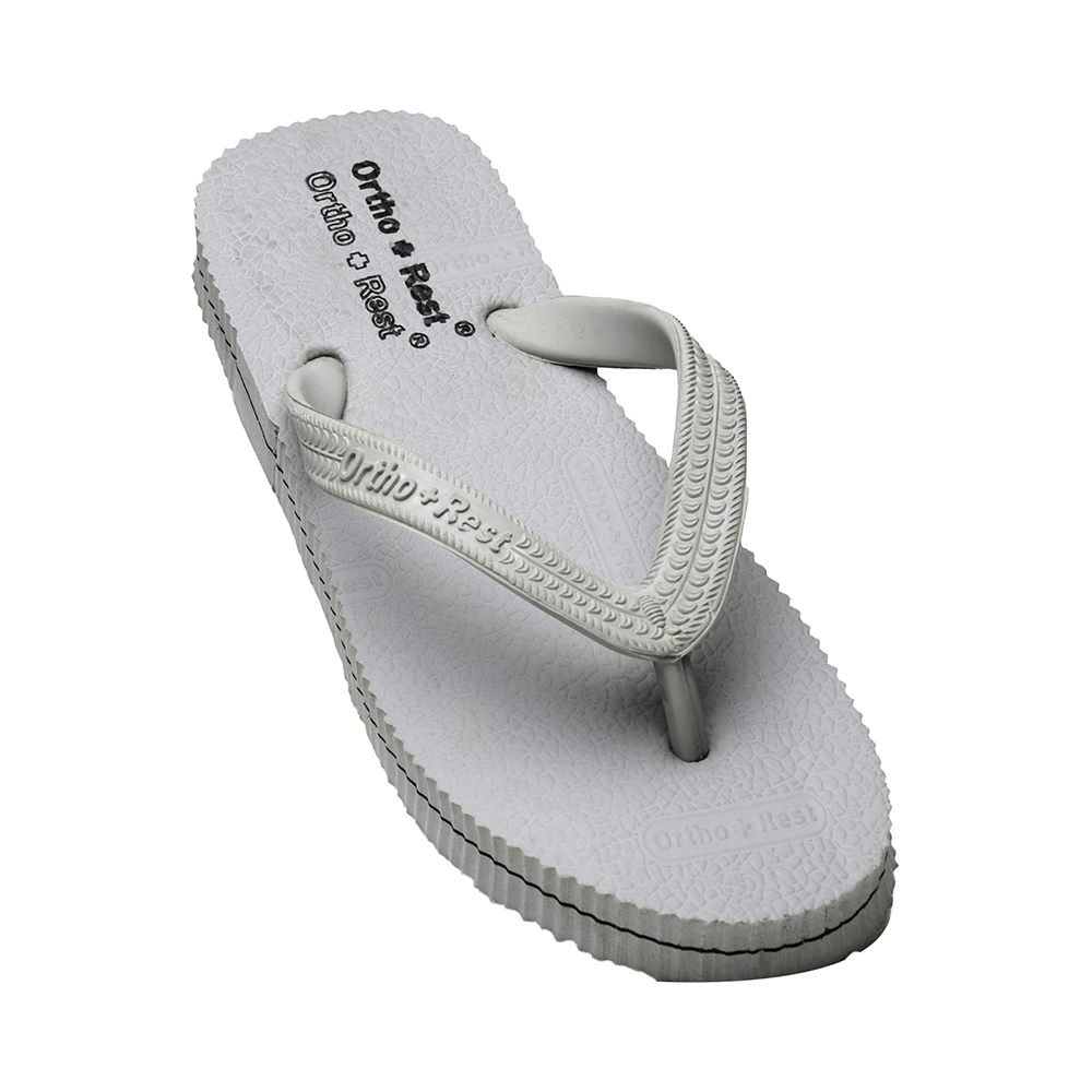 Ortho + Rest Unisex Hawaii Chappal Orthopedic Comfort, Bathroom Rubber Flip-Flops Lightgrey 11 - Image 1