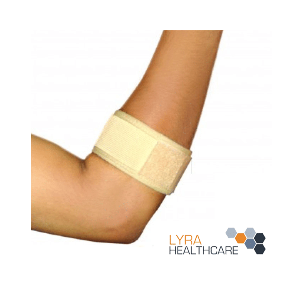 Lyra Healthcare Lumbar Tennis Elbow Support Band/Brace with Velcro Strap Belt Beige - Image 3