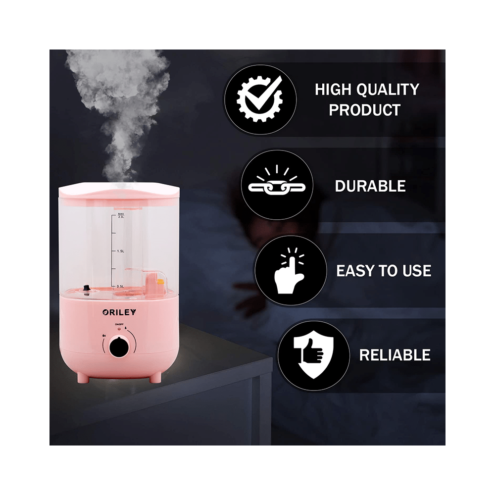 Oriley 2111A Ultrasonic Cool Mist Humidifier Transparent Pink - Image 4