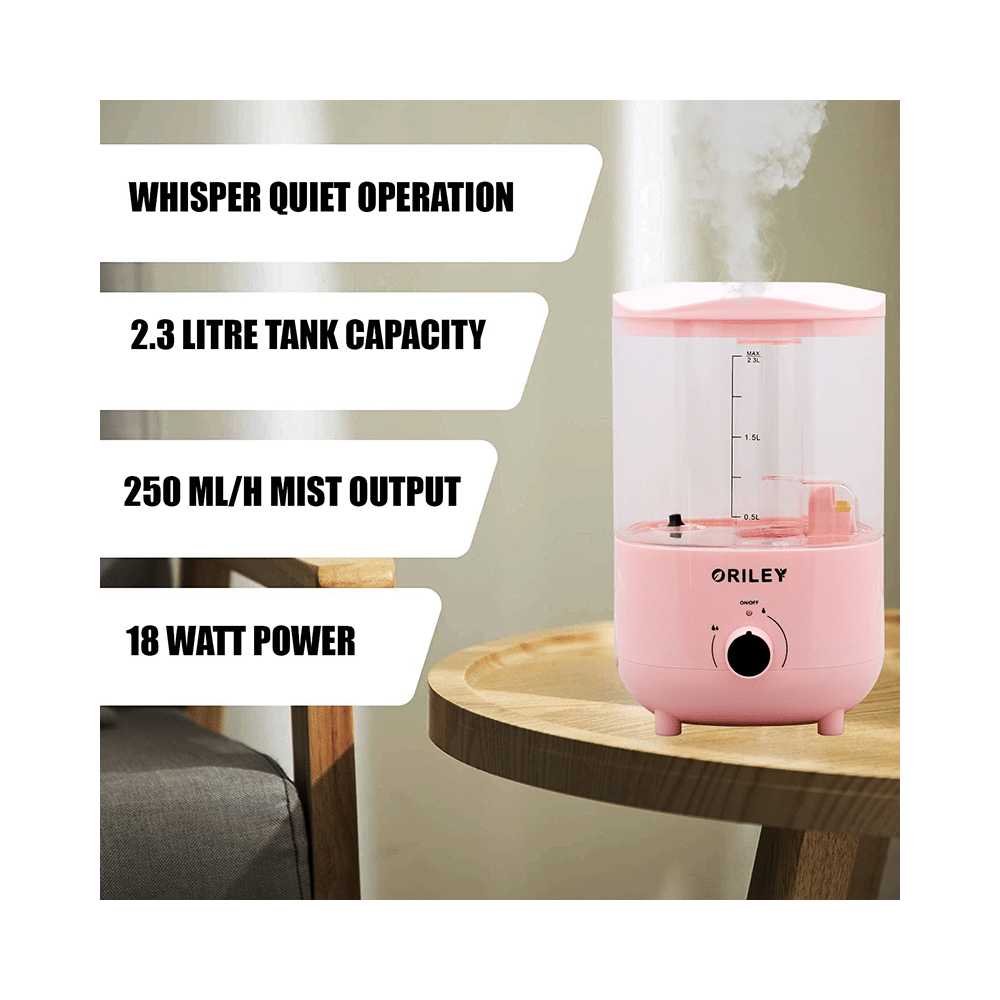 Oriley 2111A Ultrasonic Cool Mist Humidifier Transparent Pink - Image 3