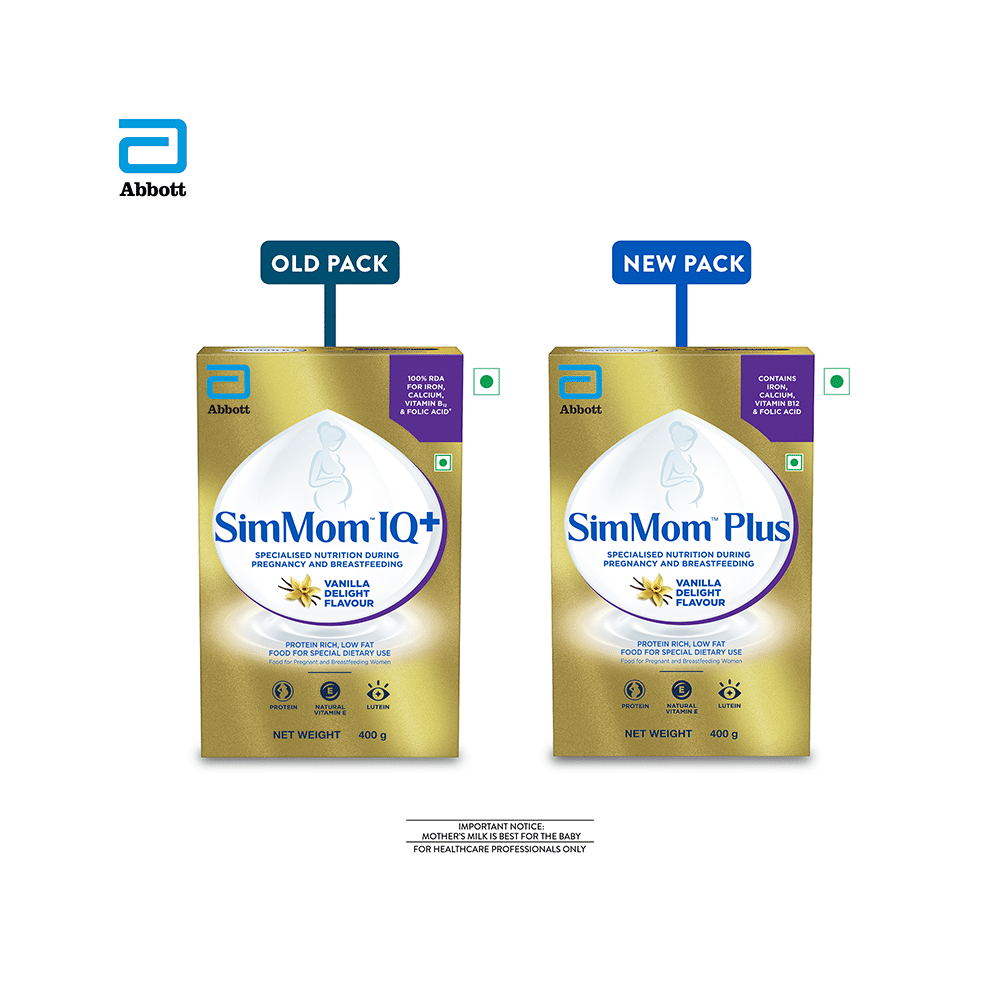 SimMom Plus with Vitamin E, Protein & Lutein | For Pregnant & Breastfeeding Women | Flavour Vanilla Delight Powder - Image 2