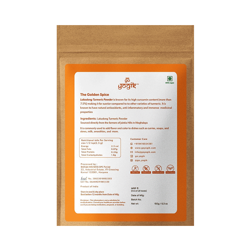Go Yogik Lakadong Turmeric Powder - Image 2