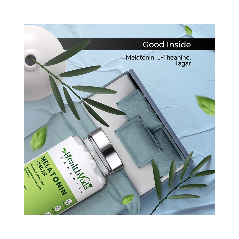 Health Veda Organics Melatonin + Tagar for Sleep & Relaxation | Vegicap - Image 8