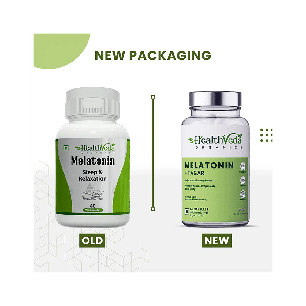Health Veda Organics Melatonin + Tagar for Sleep & Relaxation | Vegicap - Image 4